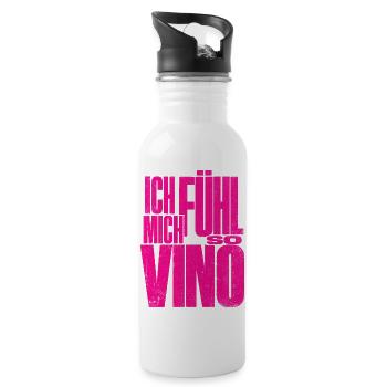 Ich fühl mich so Vino! - Trinkflasche mit integriertem Trinkhalm - Weiß - Rechts