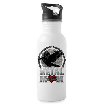 Metal Mom Raven Gift Heavy Metal Woman - Trinkflasche mit integriertem Trinkhalm - Weiß - Rechts