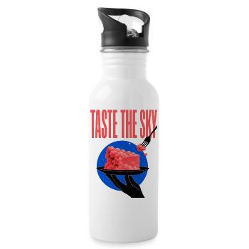  Taste the Sky – Wolkenkuchen - Trinkflasche mit integriertem Trinkhalm - Weiß - Rechts