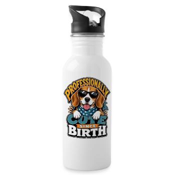 Beagle - Trinkflasche mit integriertem Trinkhalm - Weiß - Rechts