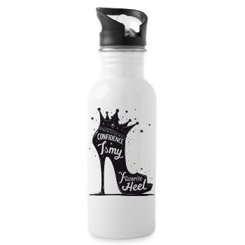 Confidence is my favorite Heel - High Heel - Trinkflasche mit integriertem Trinkhalm - Weiß - Rechts