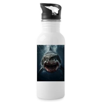 Requin - Gourde avec paille intégrée - blanc - Droite