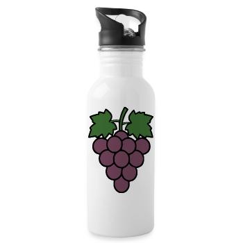 Grapes Green Grapevine Wine Gift - Water bottle with straw - white - Right