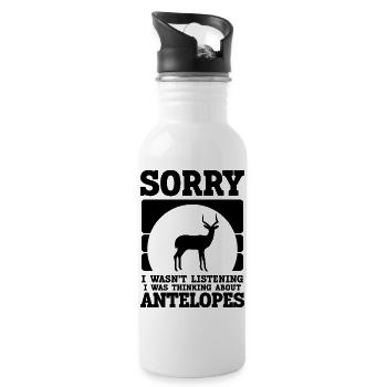 Antelope Humor Vintage - Water bottle with straw - white - Right