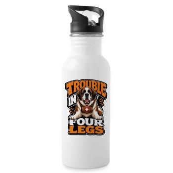 Saint-Bernard - Gourde avec paille intégrée - blanc - Droite
