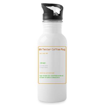 QA Tester Coffee Mug Level 666 - Water bottle with straw - white - Right