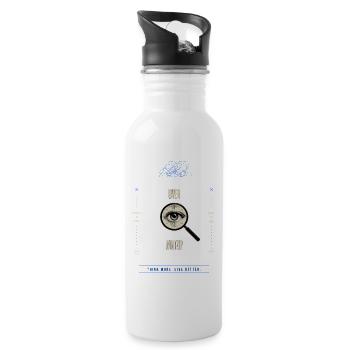 Over Analyzer Magnified Eye - Water bottle with straw - white - Right