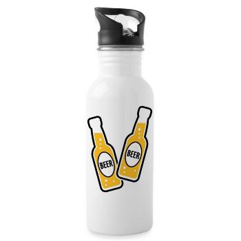 2 Toasting Beer Bottles (Beery / POS 2C) - Water bottle with straw - white - Right