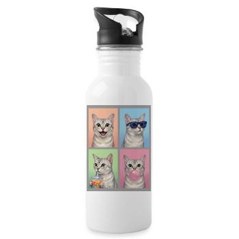 Cats Burmilla Cat - Water bottle with straw - white - Right