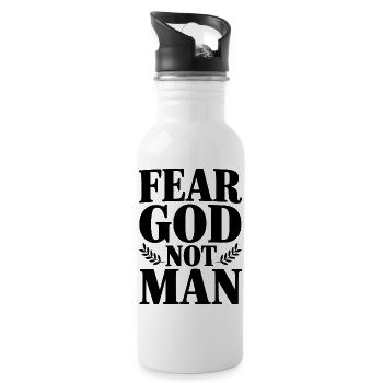 Fear God Not Man - Water bottle with straw - white - Right