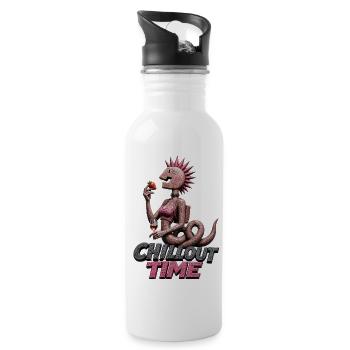 Chillout Time Stone Demon - Water bottle with straw - white - Right