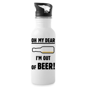 Oh My Dear – I’m Out Of Beer! (Ale Lager / POS 2C) - Water bottle with straw - white - Right
