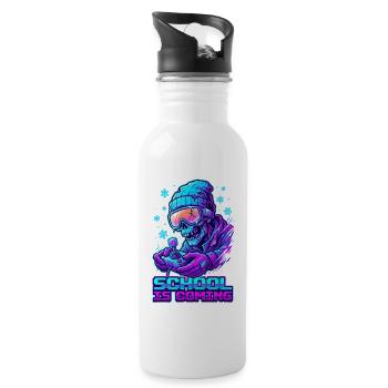 L’école arrive Joueur de zombies néon Winter Beanie - Gourde avec paille intégrée - blanc - Droite