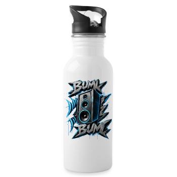 Bass Boom Graffiti Speaker - Water bottle with straw - white - Right