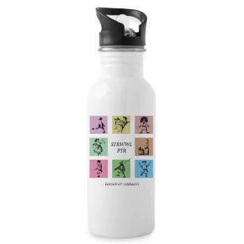 Struwwelpeter Pop Art – Frankfurt Germany - Trinkflasche mit integriertem Trinkhalm - Weiß - Rechts