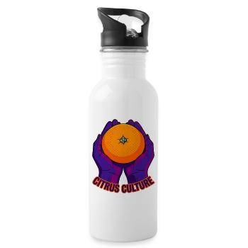 Pop Art Zitruskultur Orange - Trinkflasche mit integriertem Trinkhalm - Weiß - Rechts