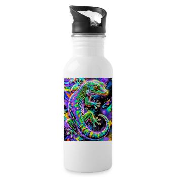 Gecko - Water bottle with straw - white - Right