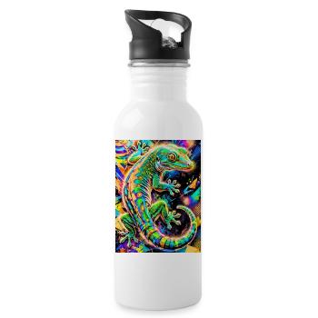 Gecko - Water bottle with straw - white - Right