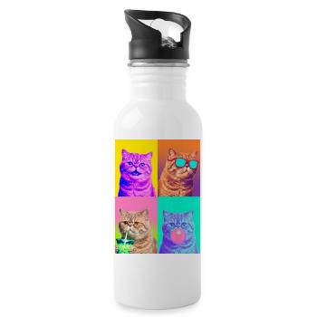 Katzen Exotische Kurzhaar Katze - Trinkflasche mit integriertem Trinkhalm - Weiß - Rechts