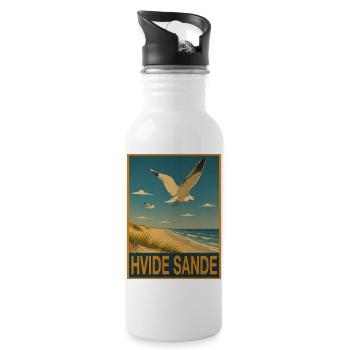 Hvide Sande - Trinkflasche mit integriertem Trinkhalm - Weiß - Rechts