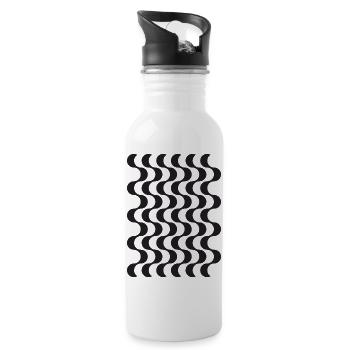 Opart-Wellen - Trinkflasche mit integriertem Trinkhalm - Weiß - Rechts