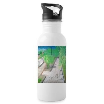 Sorrecalt-Gasse - Trinkflasche mit integriertem Trinkhalm - Weiß - Rechts