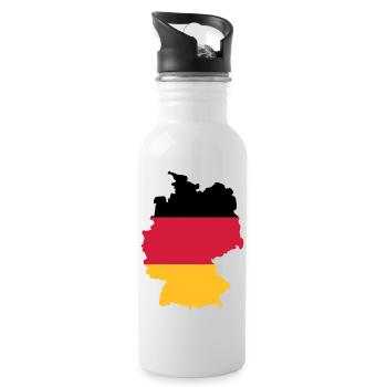 Deutschland - Trinkflasche mit integriertem Trinkhalm - Weiß - Rechts