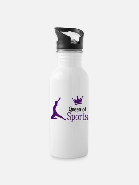 sport - Trinkflasche mit integriertem Trinkhalm - Weiß