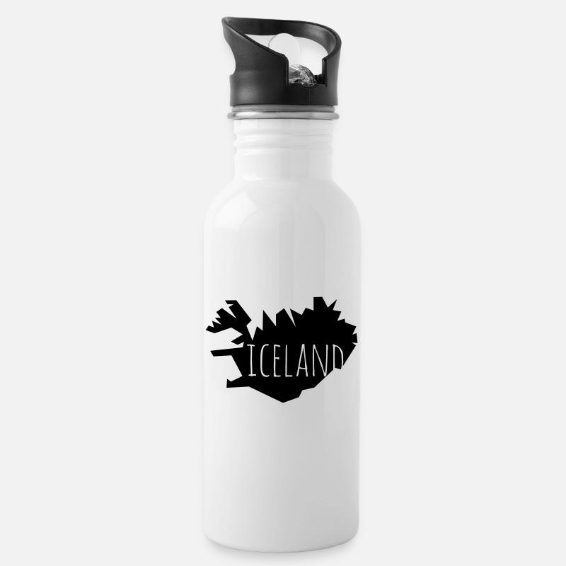 iceland - Trinkflasche mit integriertem Trinkhalm - Weiß