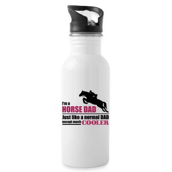 Horse dad - horse - Water bottle with straw - white - Right