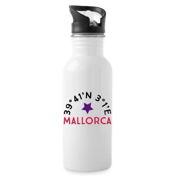 Mallorca - Water bottle with straw - white - Right