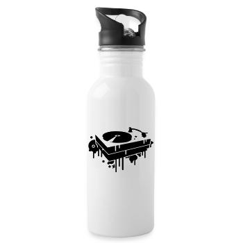 A record player - Water bottle with straw - white - Right