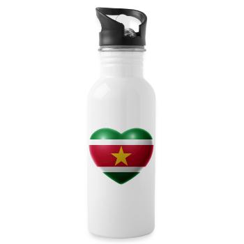 Heart (Suriname) - Water bottle with straw - white - Right