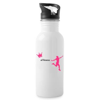 fitness - Trinkflasche mit integriertem Trinkhalm - Weiß - Rechts
