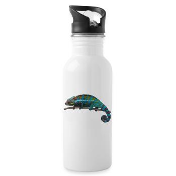 chameleon - Water bottle with straw - white - Right