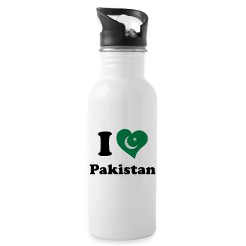 I love Pakistan - Water bottle with straw - white - Right