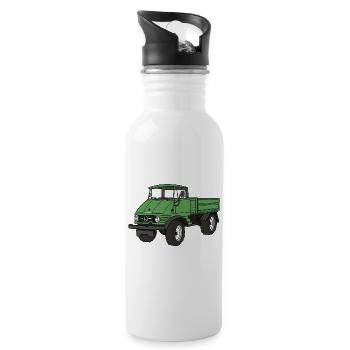 IMOGDIA - Trinkflasche mit integriertem Trinkhalm - Weiß - Rechts