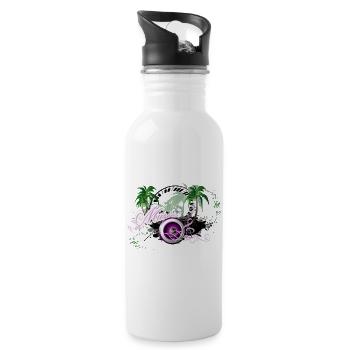 Music speaker with palm trees - Water bottle with straw - white - Right