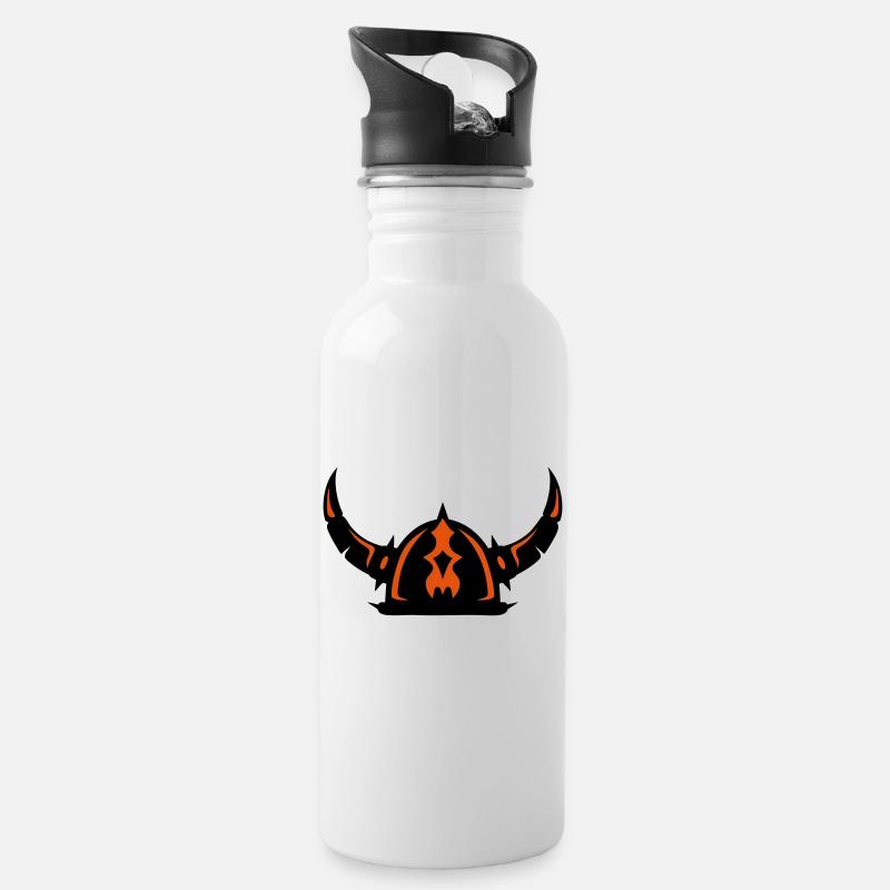 casque viking - Gourde avec paille intégrée - blanc