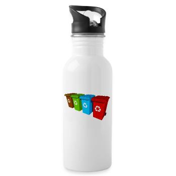 Recycling waste separation Muellone waste management - Water bottle with straw - white - Right