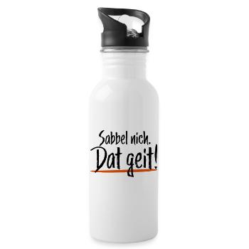Sabbel nich Dat geit - Trinkflasche mit integriertem Trinkhalm - Weiß - Rechts