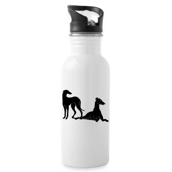 Gruppe Galgos - Trinkflasche mit integriertem Trinkhalm - Weiß - Rechts