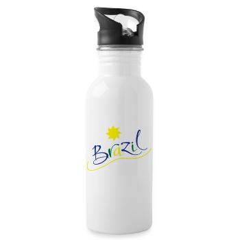 brasilien - Trinkflasche mit integriertem Trinkhalm - Weiß - Rechts