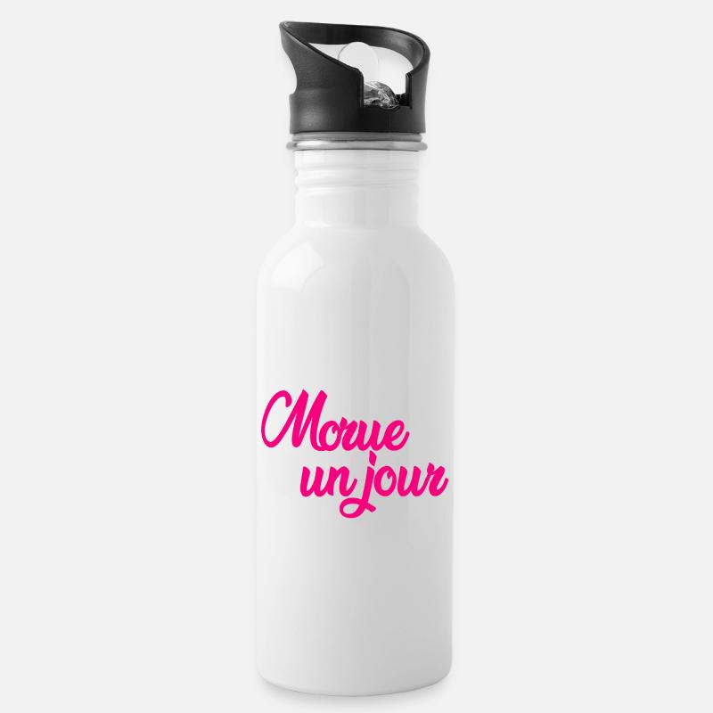 morue un jour morue toujours - Gourde avec paille intégrée - blanc