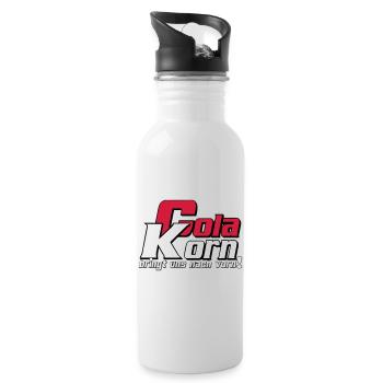 Korn , Party , Cola Korn bringt uns nach vorn(25) - Trinkflasche mit integriertem Trinkhalm - Weiß - Rechts