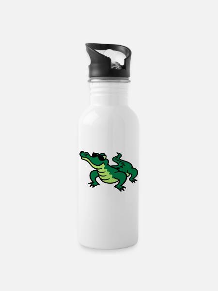 Cool Croc - Gourde avec paille intégrée - blanc