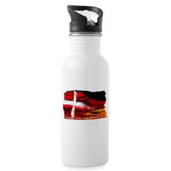dansk tysk venskab - Deutsch dänische Freundschaft - Trinkflasche mit integriertem Trinkhalm - Weiß - Rechts