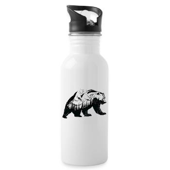 Naturbär - Trinkflasche mit integriertem Trinkhalm - Weiß - Rechts