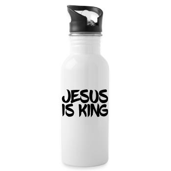 Jesus is King. God Christ King - Water bottle with straw - white - Right