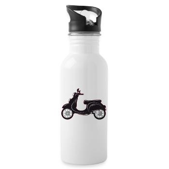 A black scooter with a colored edge - Water bottle with straw - white - Right
